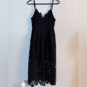 Mid length black lace dress!